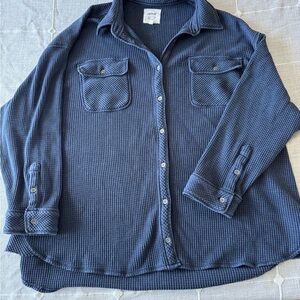 Aerie Navy Waffle Knit Top